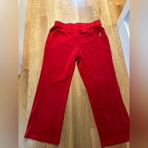 Juicy couture women’s plus size red velour tracksuit pants